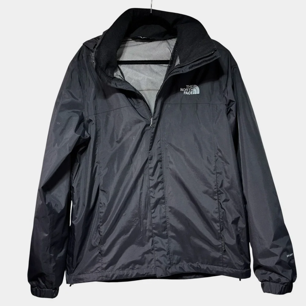 The North Face Mens DryVent Rain Jacket Gray Hooded Windbreaker Shell